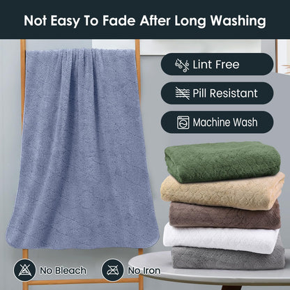 Microfiber Bath Towel (30" x 60"), Oversized Thick Towels, Soft, Super Absorbent and Fast Drying, No Fading Multipurpose Use for Sports, Travel, Fitness, Yoga, 30 in 60 in, Grey Count | Microfiber, Hanging Loop, Oversized, Soft & Absorbent, Fast