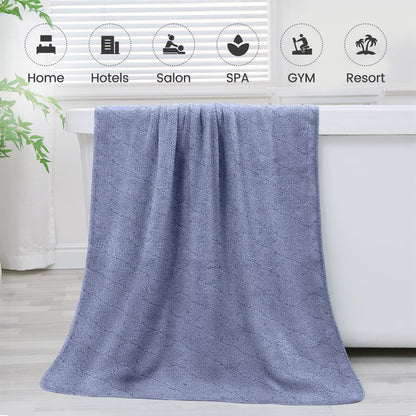Microfiber Bath Towel (30" x 60"), Oversized Thick Towels, Soft, Super Absorbent and Fast Drying, No Fading Multipurpose Use for Sports, Travel, Fitness, Yoga, 30 in 60 in, Grey Count | Microfiber, Hanging Loop, Oversized, Soft & Absorbent, Fast