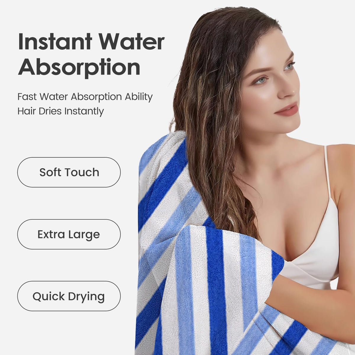 Microfiber Bath Towel (30" x 60"), Oversized Thick Towels, Soft, Super Absorbent and Fast Drying, No Fading Multipurpose Use for Sports, Travel, Fitness, Yoga, 30 in 60 in, Grey Count | Microfiber, Hanging Loop, Oversized, Soft & Absorbent, Fast