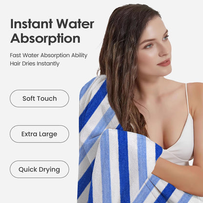 Microfiber Bath Towel (30" x 60"), Oversized Thick Towels, Soft, Super Absorbent and Fast Drying, No Fading Multipurpose Use for Sports, Travel, Fitness, Yoga, 30 in 60 in, Grey Count | Microfiber, Hanging Loop, Oversized, Soft & Absorbent, Fast