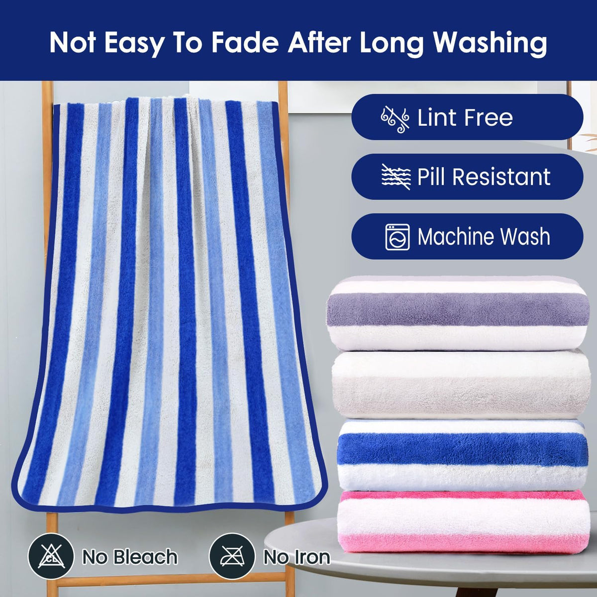 Microfiber Bath Towel (30" x 60"), Oversized Thick Towels, Soft, Super Absorbent and Fast Drying, No Fading Multipurpose Use for Sports, Travel, Fitness, Yoga, 30 in 60 in, Grey Count | Microfiber, Hanging Loop, Oversized, Soft & Absorbent, Fast