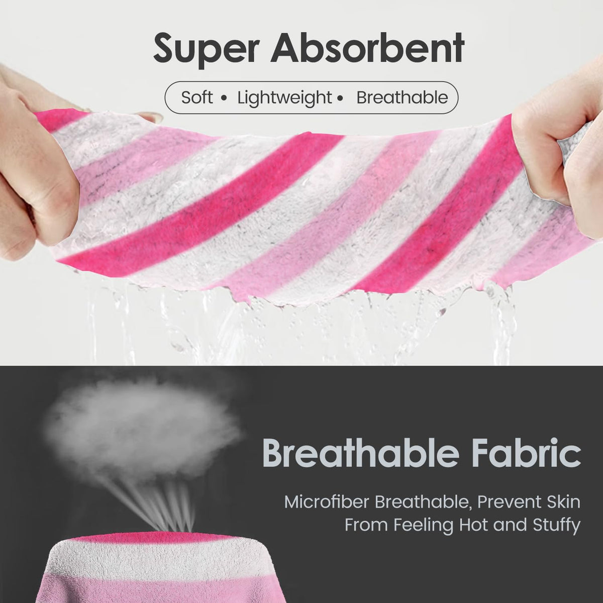 Microfiber Bath Towel (30" x 60"), Oversized Thick Towels, Soft, Super Absorbent and Fast Drying, No Fading Multipurpose Use for Sports, Travel, Fitness, Yoga, 30 in 60 in, Grey Count | Microfiber, Hanging Loop, Oversized, Soft & Absorbent, Fast