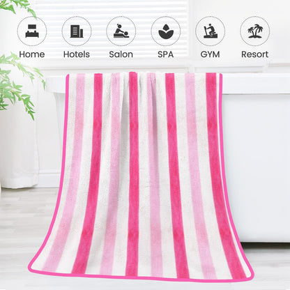 Microfiber Bath Towel (30" x 60"), Oversized Thick Towels, Soft, Super Absorbent and Fast Drying, No Fading Multipurpose Use for Sports, Travel, Fitness, Yoga, 30 in 60 in, Grey Count | Microfiber, Hanging Loop, Oversized, Soft & Absorbent, Fast