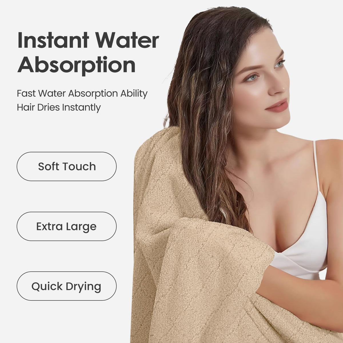 Microfiber Bath Towel (30" x 60"), Oversized Thick Towels, Soft, Super Absorbent and Fast Drying, No Fading Multipurpose Use for Sports, Travel, Fitness, Yoga, 30 in 60 in, Grey Count | Microfiber, Hanging Loop, Oversized, Soft & Absorbent, Fast