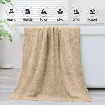 Microfiber Bath Towel (30" x 60"), Oversized Thick Towels, Soft, Super Absorbent and Fast Drying, No Fading Multipurpose Use for Sports, Travel, Fitness, Yoga, 30 in 60 in, Grey Count | Microfiber, Hanging Loop, Oversized, Soft & Absorbent, Fast