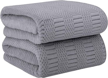 Microfiber Bath Towel (30" x 60"), Oversized Thick Towels, Soft, Super Absorbent and Fast Drying, No Fading Multipurpose Use for Sports, Travel, Fitness, Yoga, 30 in 60 in, Grey Count | Microfiber, Hanging Loop, Oversized, Soft & Absorbent, Fast
