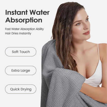 Microfiber Bath Towel (30" x 60"), Oversized Thick Towels, Soft, Super Absorbent and Fast Drying, No Fading Multipurpose Use for Sports, Travel, Fitness, Yoga, 30 in 60 in, Grey Count | Microfiber, Hanging Loop, Oversized, Soft & Absorbent, Fast