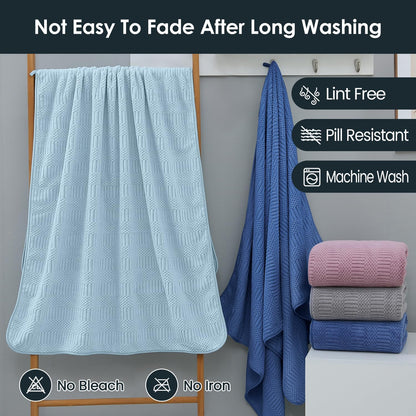 Microfiber Bath Towel (30" x 60"), Oversized Thick Towels, Soft, Super Absorbent and Fast Drying, No Fading Multipurpose Use for Sports, Travel, Fitness, Yoga, 30 in 60 in, Grey Count | Microfiber, Hanging Loop, Oversized, Soft & Absorbent, Fast