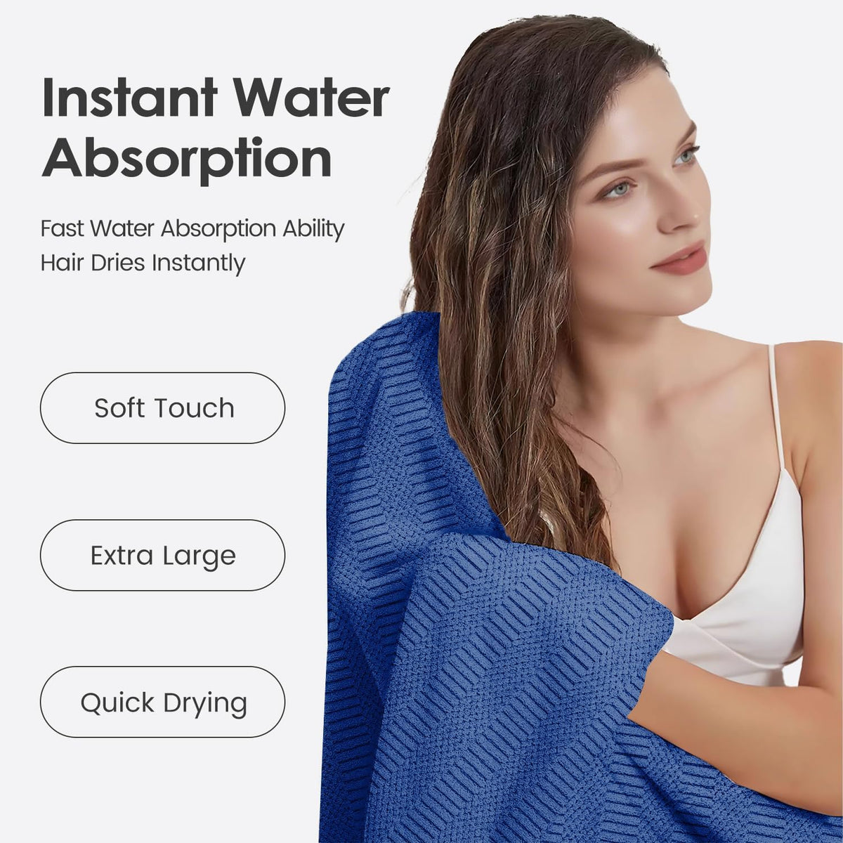 Microfiber Bath Towel (30" x 60"), Oversized Thick Towels, Soft, Super Absorbent and Fast Drying, No Fading Multipurpose Use for Sports, Travel, Fitness, Yoga, 30 in 60 in, Grey Count | Microfiber, Hanging Loop, Oversized, Soft & Absorbent, Fast