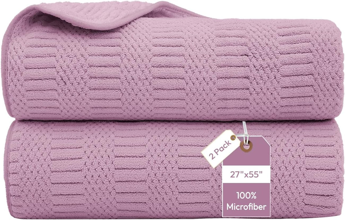 Microfiber Bath Towel (30" x 60"), Oversized Thick Towels, Soft, Super Absorbent and Fast Drying, No Fading Multipurpose Use for Sports, Travel, Fitness, Yoga, 30 in 60 in, Grey Count | Microfiber, Hanging Loop, Oversized, Soft & Absorbent, Fast