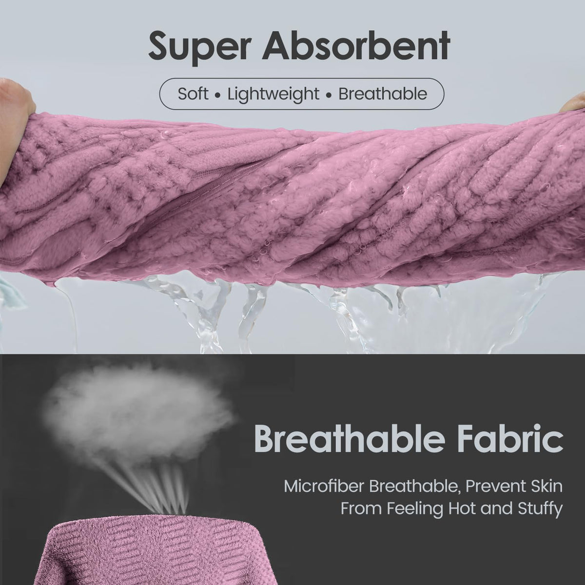 Microfiber Bath Towel (30" x 60"), Oversized Thick Towels, Soft, Super Absorbent and Fast Drying, No Fading Multipurpose Use for Sports, Travel, Fitness, Yoga, 30 in 60 in, Grey Count | Microfiber, Hanging Loop, Oversized, Soft & Absorbent, Fast
