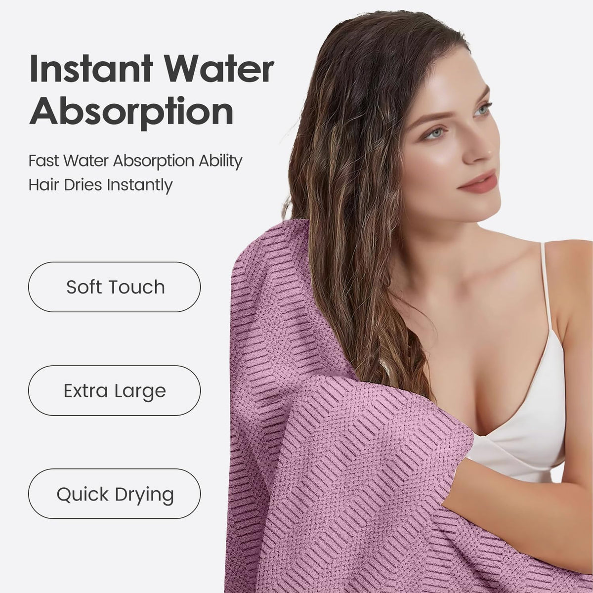 Microfiber Bath Towel (30" x 60"), Oversized Thick Towels, Soft, Super Absorbent and Fast Drying, No Fading Multipurpose Use for Sports, Travel, Fitness, Yoga, 30 in 60 in, Grey Count | Microfiber, Hanging Loop, Oversized, Soft & Absorbent, Fast