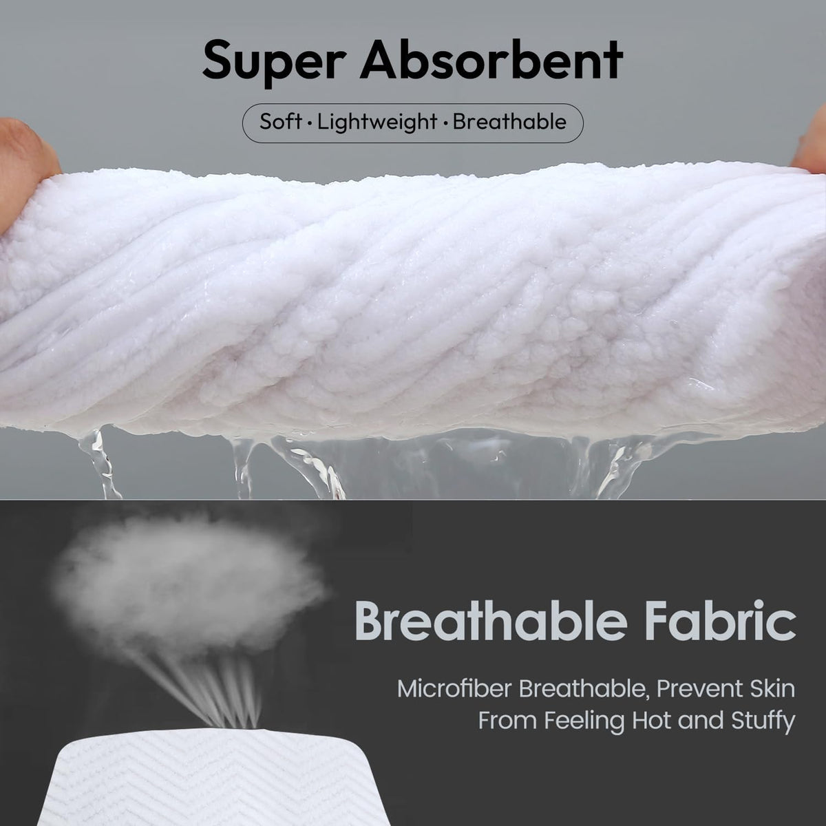 Microfiber Bath Towel (30" x 60"), Oversized Thick Towels, Soft, Super Absorbent and Fast Drying, No Fading Multipurpose Use for Sports, Travel, Fitness, Yoga, 30 in 60 in, Grey Count | Microfiber, Hanging Loop, Oversized, Soft & Absorbent, Fast