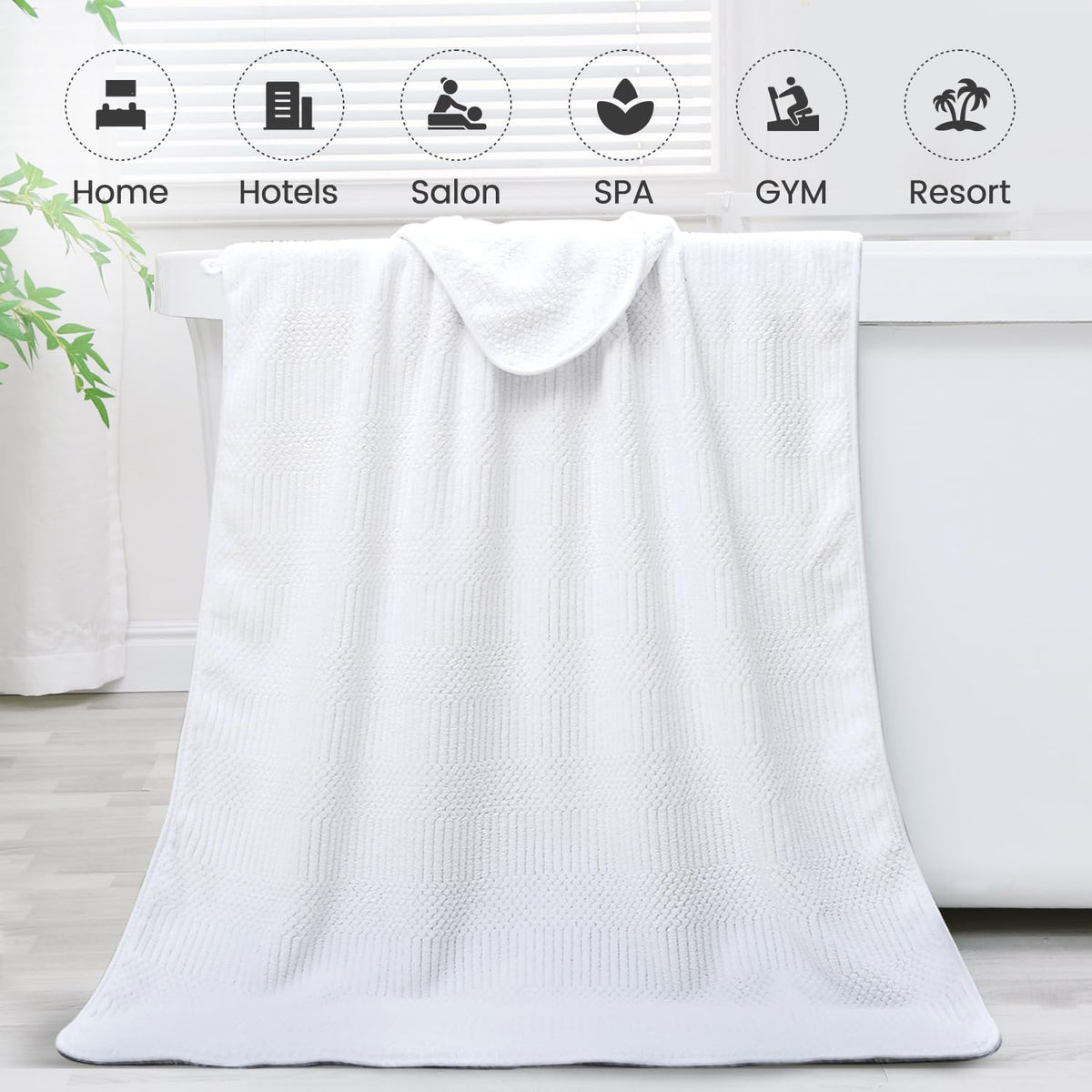 Microfiber Bath Towel (30" x 60"), Oversized Thick Towels, Soft, Super Absorbent and Fast Drying, No Fading Multipurpose Use for Sports, Travel, Fitness, Yoga, 30 in 60 in, Grey Count | Microfiber, Hanging Loop, Oversized, Soft & Absorbent, Fast