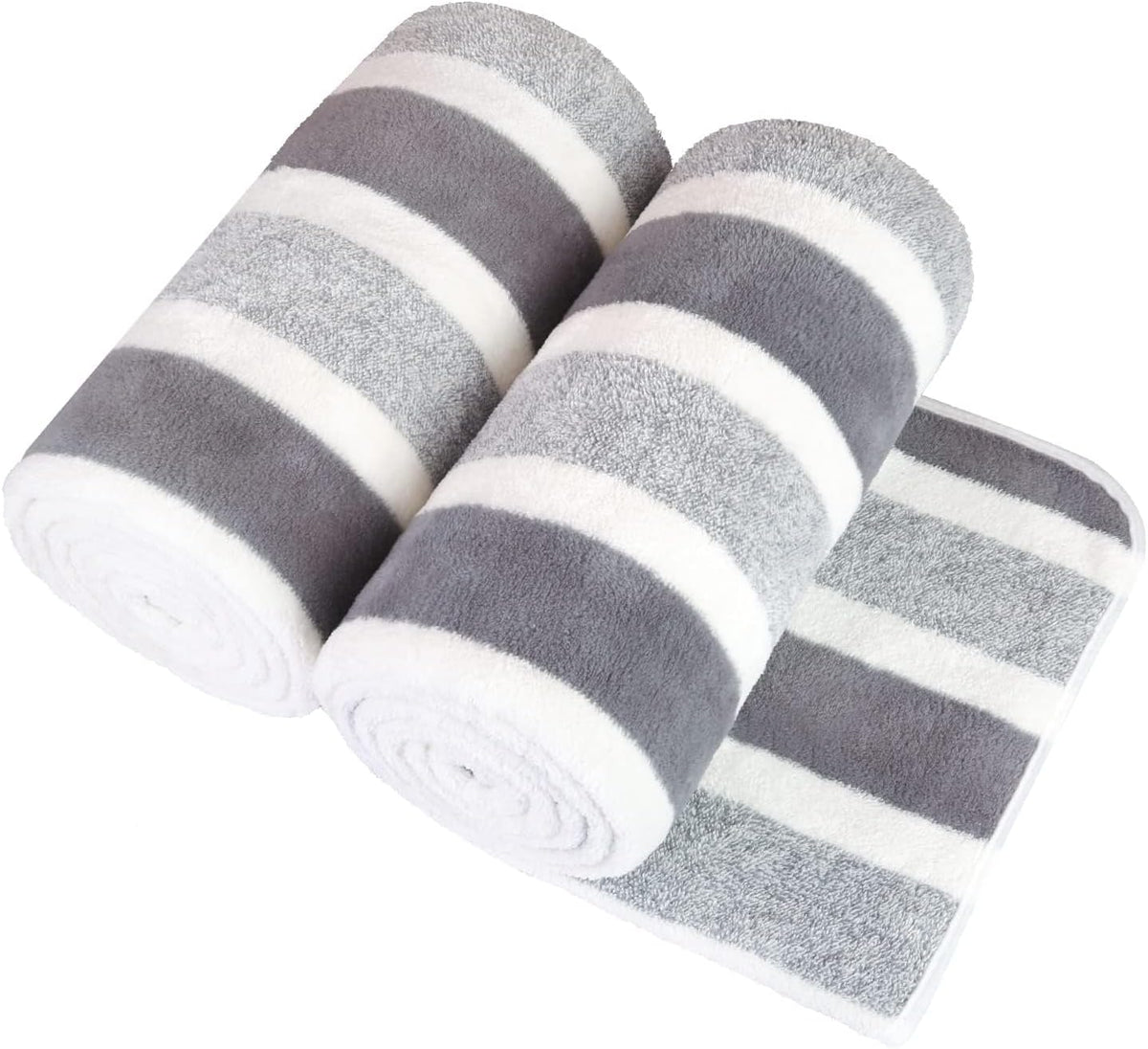 Microfiber Bath Towel (30" x 60"), Oversized Thick Towels, Soft, Super Absorbent and Fast Drying, No Fading Multipurpose Use for Sports, Travel, Fitness, Yoga, 30 in 60 in, Grey Count | Microfiber, Hanging Loop, Oversized, Soft & Absorbent, Fast