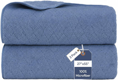 Microfiber Bath Towel (30" x 60"), Oversized Thick Towels, Soft, Super Absorbent and Fast Drying, No Fading Multipurpose Use for Sports, Travel, Fitness, Yoga, 30 in 60 in, Grey Count | Microfiber, Hanging Loop, Oversized, Soft & Absorbent, Fast