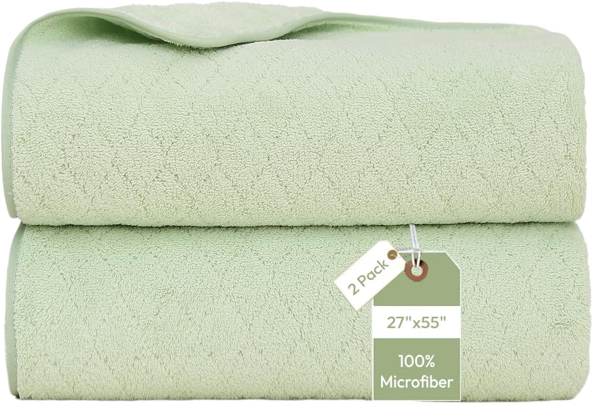 Microfiber Bath Towel (30" x 60"), Oversized Thick Towels, Soft, Super Absorbent and Fast Drying, No Fading Multipurpose Use for Sports, Travel, Fitness, Yoga, 30 in 60 in, Grey Count | Microfiber, Hanging Loop, Oversized, Soft & Absorbent, Fast