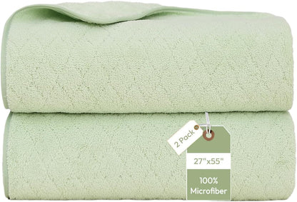 Microfiber Bath Towel (30" x 60"), Oversized Thick Towels, Soft, Super Absorbent and Fast Drying, No Fading Multipurpose Use for Sports, Travel, Fitness, Yoga, 30 in 60 in, Grey Count | Microfiber, Hanging Loop, Oversized, Soft & Absorbent, Fast