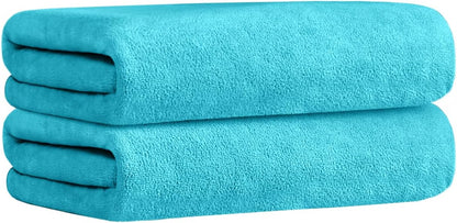 Microfiber Bath Towel (30" x 60"), Oversized Thick Towels, Soft, Super Absorbent and Fast Drying, No Fading Multipurpose Use for Sports, Travel, Fitness, Yoga, 30 in 60 in, Grey Count | Microfiber, Hanging Loop, Oversized, Soft & Absorbent, Fast