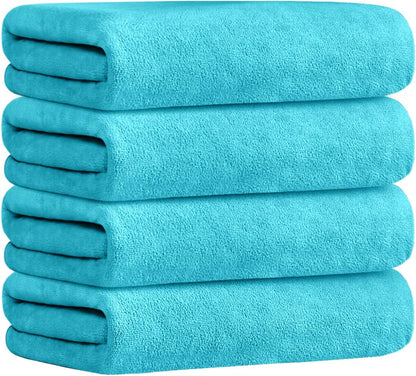 Microfiber Bath Towel (30" x 60"), Oversized Thick Towels, Soft, Super Absorbent and Fast Drying, No Fading Multipurpose Use for Sports, Travel, Fitness, Yoga, 30 in 60 in, Grey Count | Microfiber, Hanging Loop, Oversized, Soft & Absorbent, Fast