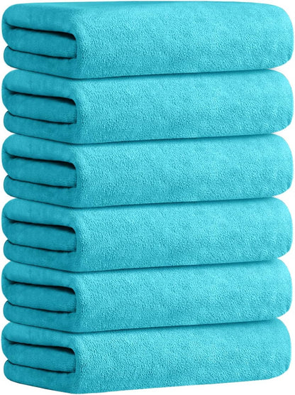 Microfiber Bath Towel (30" x 60"), Oversized Thick Towels, Soft, Super Absorbent and Fast Drying, No Fading Multipurpose Use for Sports, Travel, Fitness, Yoga, 30 in 60 in, Grey Count | Microfiber, Hanging Loop, Oversized, Soft & Absorbent, Fast