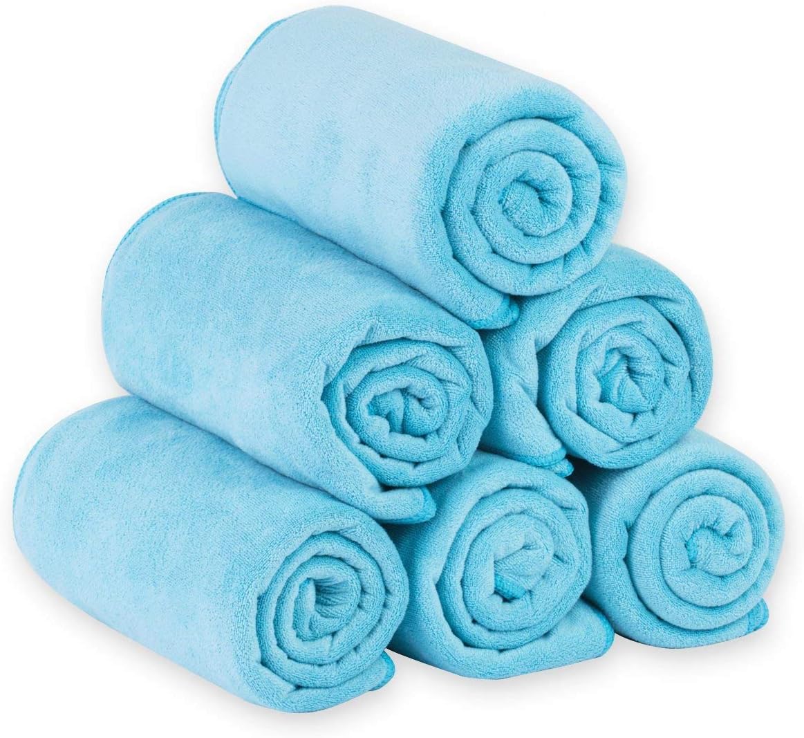 Microfiber Bath Towel (30" x 60"), Oversized Thick Towels, Soft, Super Absorbent and Fast Drying, No Fading Multipurpose Use for Sports, Travel, Fitness, Yoga, 30 in 60 in, Grey Count | Microfiber, Hanging Loop, Oversized, Soft & Absorbent, Fast
