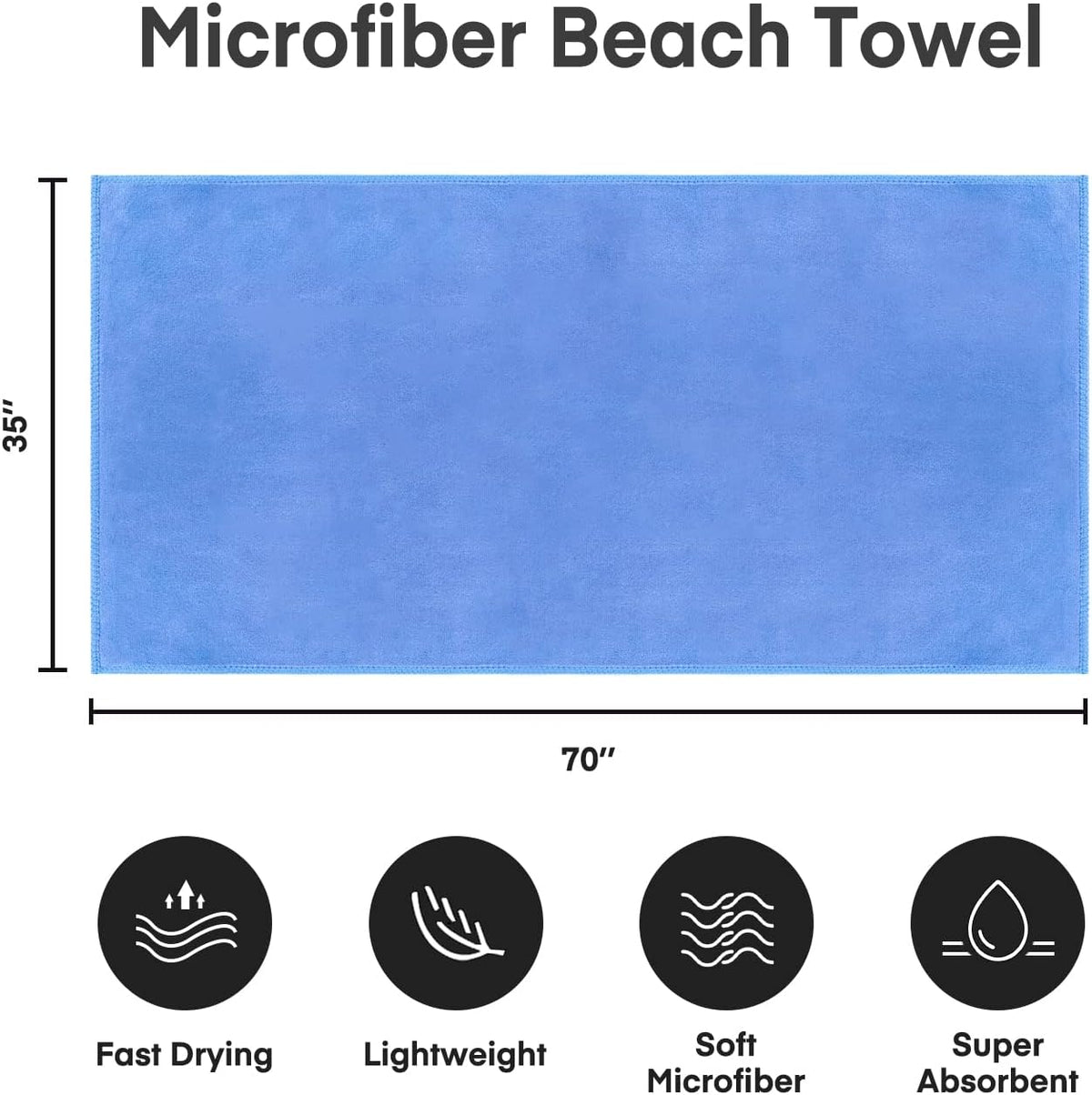 Microfiber Bath Towel (30" x 60"), Oversized Thick Towels, Soft, Super Absorbent and Fast Drying, No Fading Multipurpose Use for Sports, Travel, Fitness, Yoga, 30 in 60 in, Grey Count | Microfiber, Hanging Loop, Oversized, Soft & Absorbent, Fast