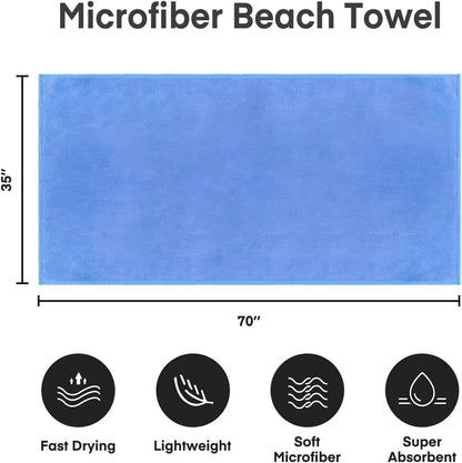 Microfiber Bath Towel (30" x 60"), Oversized Thick Towels, Soft, Super Absorbent and Fast Drying, No Fading Multipurpose Use for Sports, Travel, Fitness, Yoga, 30 in 60 in, Grey Count | Microfiber, Hanging Loop, Oversized, Soft & Absorbent, Fast