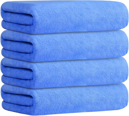 Microfiber Bath Towel (30" x 60"), Oversized Thick Towels, Soft, Super Absorbent and Fast Drying, No Fading Multipurpose Use for Sports, Travel, Fitness, Yoga, 30 in 60 in, Grey Count | Microfiber, Hanging Loop, Oversized, Soft & Absorbent, Fast