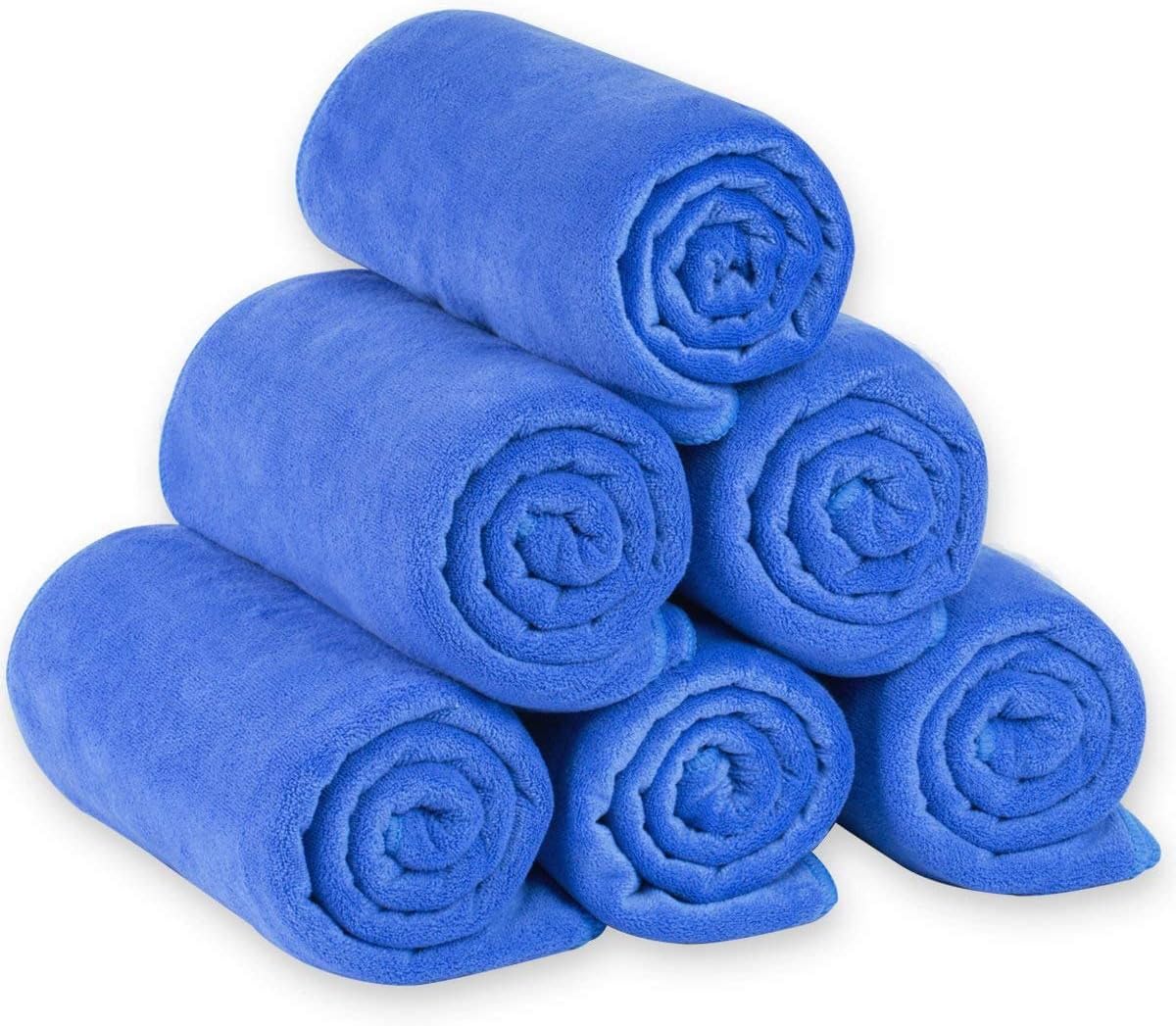 Microfiber Bath Towel (30" x 60"), Oversized Thick Towels, Soft, Super Absorbent and Fast Drying, No Fading Multipurpose Use for Sports, Travel, Fitness, Yoga, 30 in 60 in, Grey Count | Microfiber, Hanging Loop, Oversized, Soft & Absorbent, Fast