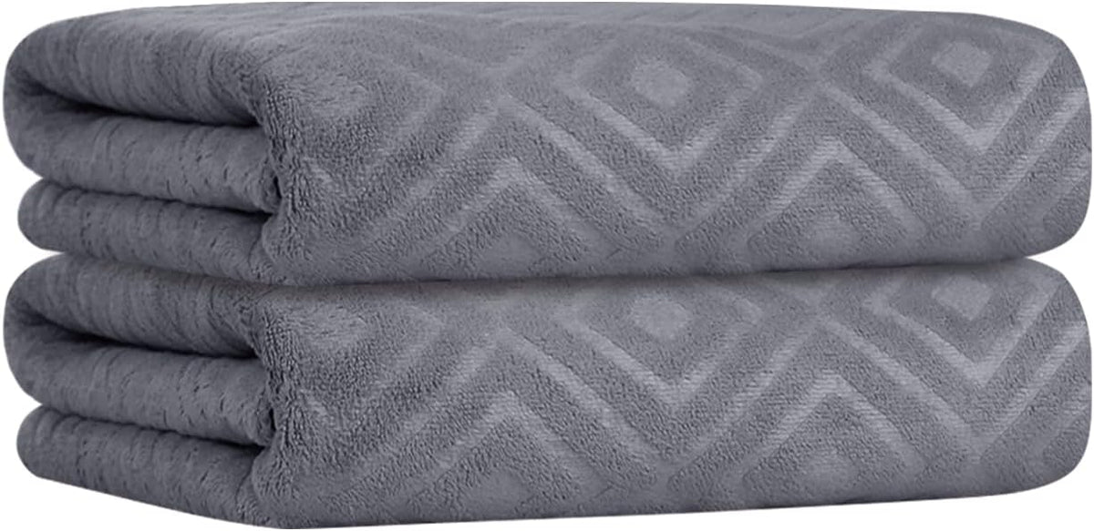 Microfiber Bath Towel (30" x 60"), Oversized Thick Towels, Soft, Super Absorbent and Fast Drying, No Fading Multipurpose Use for Sports, Travel, Fitness, Yoga, 30 in 60 in, Grey Count | Microfiber, Hanging Loop, Oversized, Soft & Absorbent, Fast