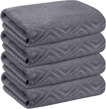 Microfiber Bath Towel (30" x 60"), Oversized Thick Towels, Soft, Super Absorbent and Fast Drying, No Fading Multipurpose Use for Sports, Travel, Fitness, Yoga, 30 in 60 in, Grey Count | Microfiber, Hanging Loop, Oversized, Soft & Absorbent, Fast