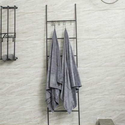 Microfiber Bath Towel (30" x 60"), Oversized Thick Towels, Soft, Super Absorbent and Fast Drying, No Fading Multipurpose Use for Sports, Travel, Fitness, Yoga, 30 in 60 in, Grey Count | Microfiber, Hanging Loop, Oversized, Soft & Absorbent, Fast