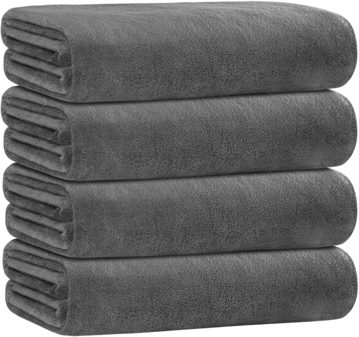 Microfiber Bath Towel (30" x 60"), Oversized Thick Towels, Soft, Super Absorbent and Fast Drying, No Fading Multipurpose Use for Sports, Travel, Fitness, Yoga, 30 in 60 in, Grey Count | Microfiber, Hanging Loop, Oversized, Soft & Absorbent, Fast
