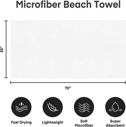 Microfiber Bath Towel (30" x 60"), Oversized Thick Towels, Soft, Super Absorbent and Fast Drying, No Fading Multipurpose Use for Sports, Travel, Fitness, Yoga, 30 in 60 in, Grey Count | Microfiber, Hanging Loop, Oversized, Soft & Absorbent, Fast