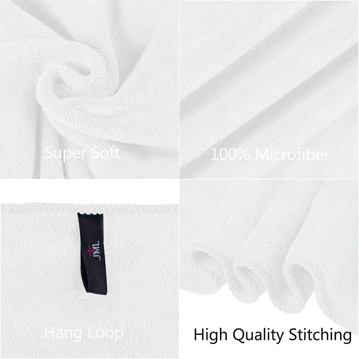 Microfiber Bath Towel (30" x 60"), Oversized Thick Towels, Soft, Super Absorbent and Fast Drying, No Fading Multipurpose Use for Sports, Travel, Fitness, Yoga, 30 in 60 in, Grey Count | Microfiber, Hanging Loop, Oversized, Soft & Absorbent, Fast