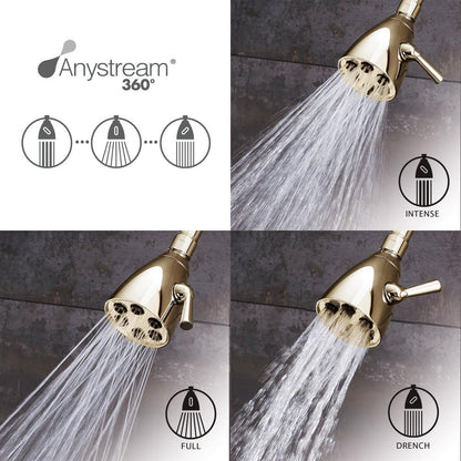 Speakman S-2252 Signature Icon Anystream Adjustable High Pressure Shower Head-2.5 GPM Solid Brass Replacement Bathroom Showerhead, Polished Chrome Finish