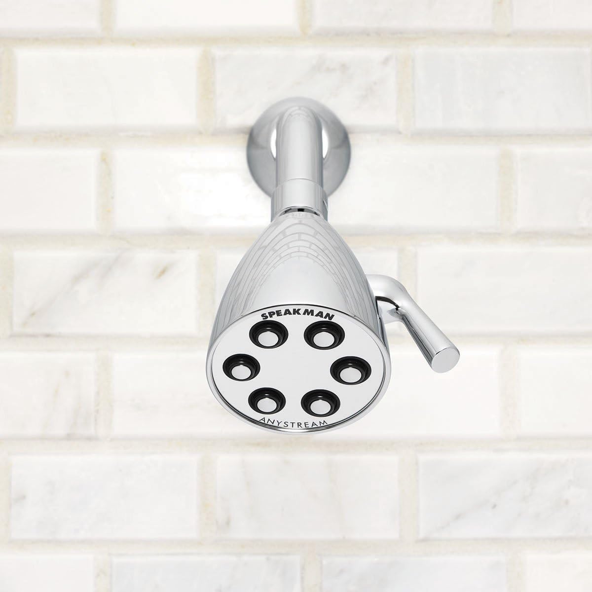 Speakman S-2252 Signature Icon Anystream Adjustable High Pressure Shower Head-2.5 GPM Solid Brass Replacement Bathroom Showerhead, Polished Chrome Finish