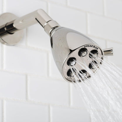 Speakman S-2252 Signature Icon Anystream Adjustable High Pressure Shower Head-2.5 GPM Solid Brass Replacement Bathroom Showerhead, Polished Chrome Finish