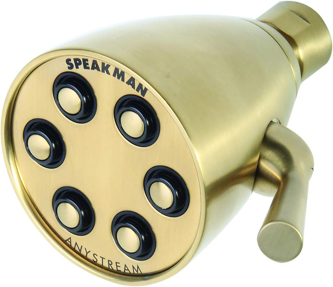 Speakman S-2252 Signature Icon Anystream Adjustable High Pressure Shower Head-2.5 GPM Solid Brass Replacement Bathroom Showerhead, Polished Chrome Finish