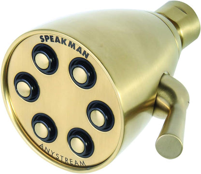 Speakman S-2252 Signature Icon Anystream Adjustable High Pressure Shower Head-2.5 GPM Solid Brass Replacement Bathroom Showerhead, Polished Chrome Finish