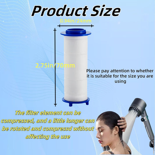 10Pcs Shower Head Filter Drivese, 2.75 Inch Ion Shower Dropse Head Filter PP Cotton Replacement Cartridge, Water Filter Core Cotton For Handheld Showerheads.