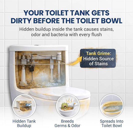 Patented Automatic Toilet Bowl Cleaner System (ATCS) 1700+ Flushes - Non Toxic Toilet Bowl Cleaners for Hard Water Stains - UL-Certified Toilet Cleaner 1 Year Supply (1 Pack)