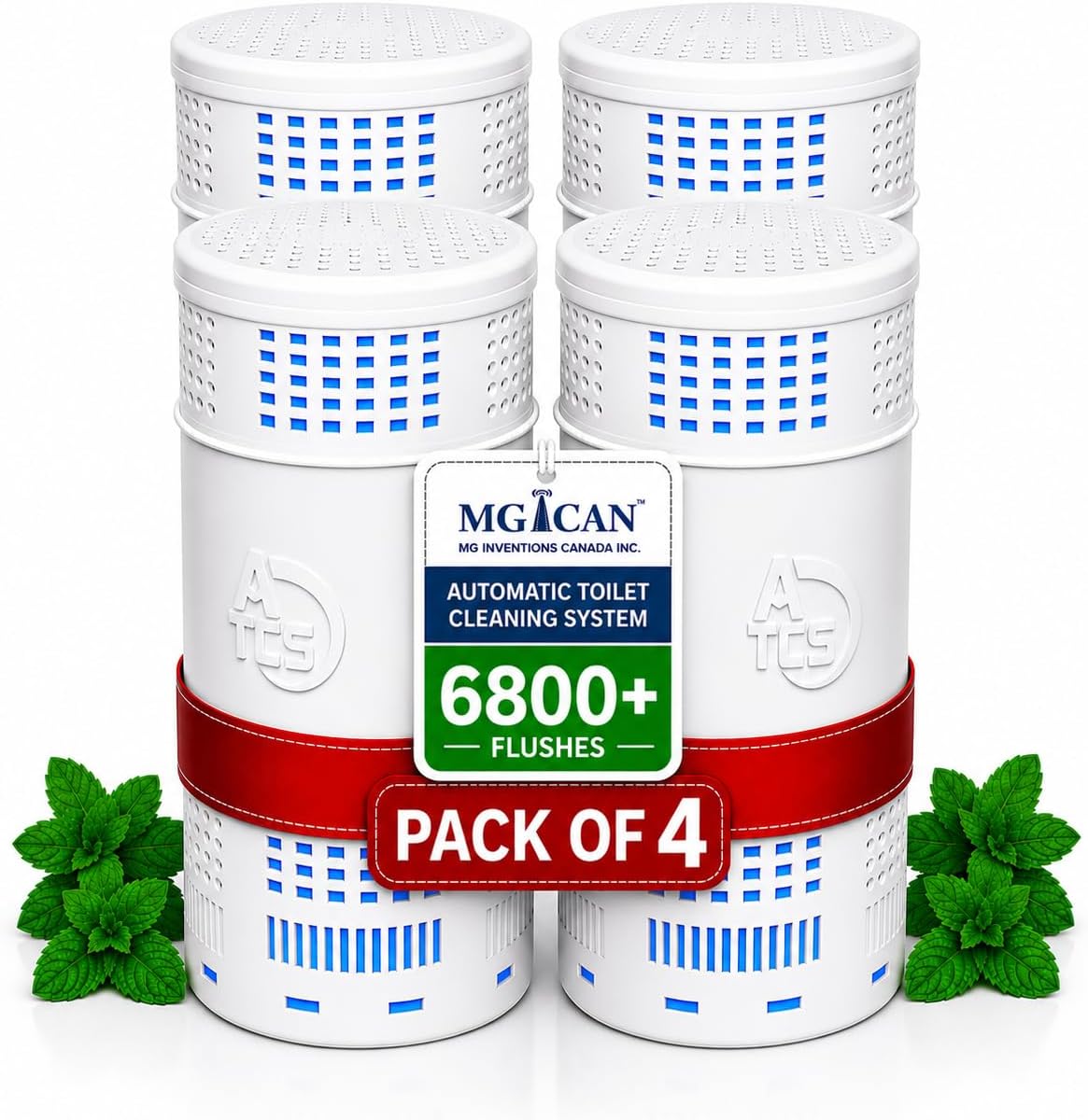 Patented Automatic Toilet Bowl Cleaner System (ATCS) 1700+ Flushes - Non Toxic Toilet Bowl Cleaners for Hard Water Stains - UL-Certified Toilet Cleaner 1 Year Supply (1 Pack)
