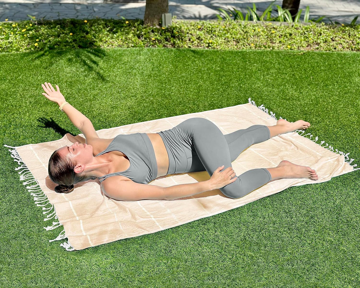 Pack of 2 Turkish Beach Towel, 40 by 72 Inches, Oversized 100% Cotton, Sand Free Lightweight Absorbent Quick-Dry Beach Blanket, Extra Large Turkish Bath Towels for Travel and Pool, Aqua