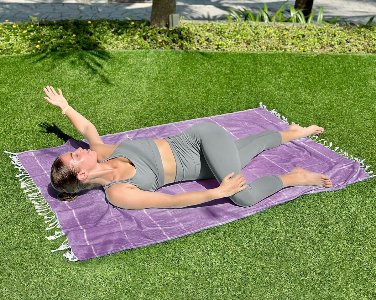 Pack of 2 Turkish Beach Towel, 40 by 72 Inches, Oversized 100% Cotton, Sand Free Lightweight Absorbent Quick-Dry Beach Blanket, Extra Large Turkish Bath Towels for Travel and Pool, Aqua