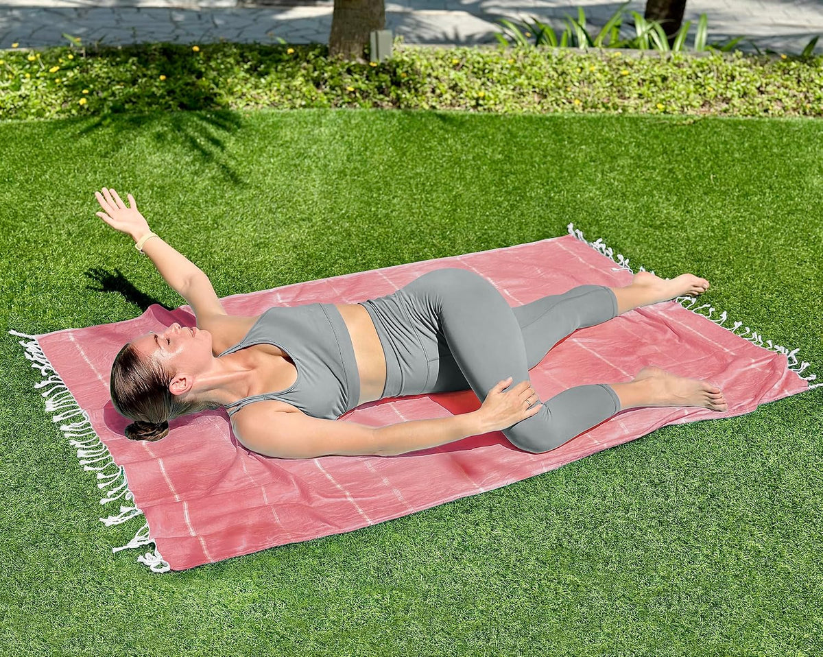 Pack of 2 Turkish Beach Towel, 40 by 72 Inches, Oversized 100% Cotton, Sand Free Lightweight Absorbent Quick-Dry Beach Blanket, Extra Large Turkish Bath Towels for Travel and Pool, Aqua