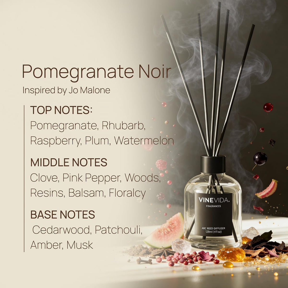 Reed Diffuser Volcano | Diffuser Reed for Home & Bathroom | Long-Lasting Scent Sticks Set | Oil Stick Diffuser | Bathroom Scent