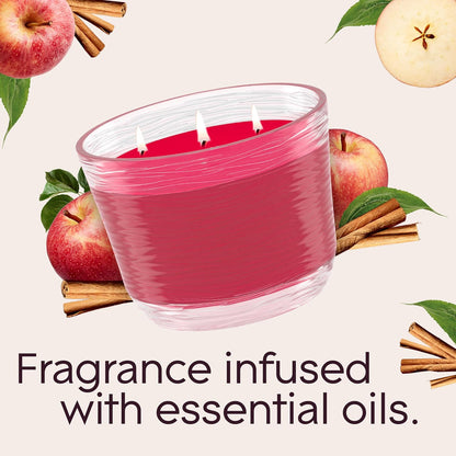 Candle Aqua Waves, Fragrance Infused with Essential Oils, Air Freshener, 3-Wick Candle, 6.8 Oz, 3 Count