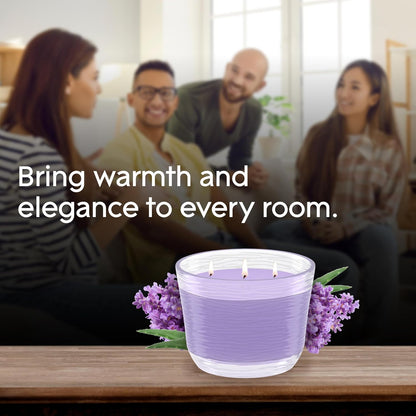 Candle Aqua Waves, Fragrance Infused with Essential Oils, Air Freshener, 3-Wick Candle, 6.8 Oz, 3 Count